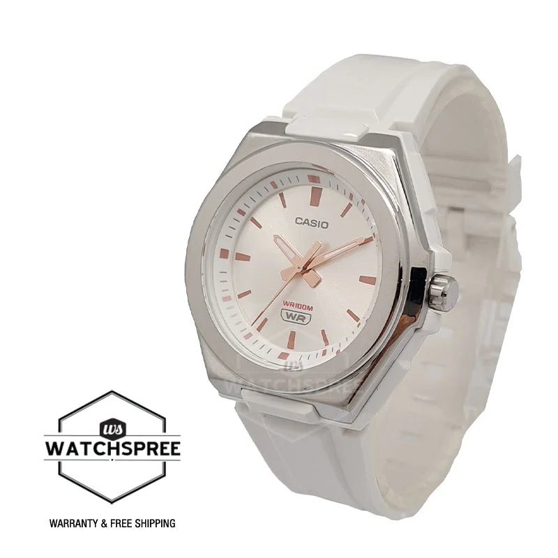 Casio Ladies's Analog White Resin Band Watch LWA300H-7E LWA-300H-7E