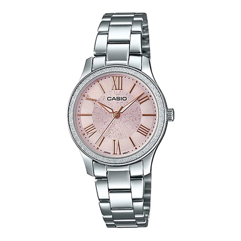 Casio Ladies' Analog Silver Stainless Steel Band Watch LTPE164D-4A LTP-E164D-4A