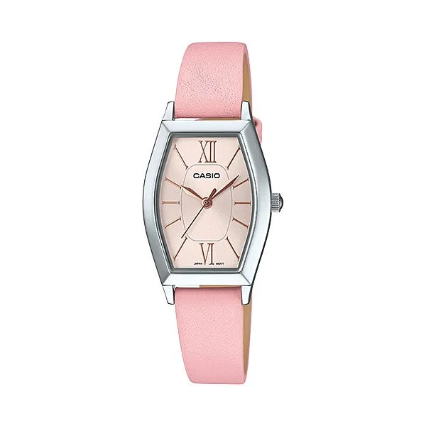 Casio Ladies' Analog Pink Leather Band Watch LTPE167L-4A LTP-E167L-4A