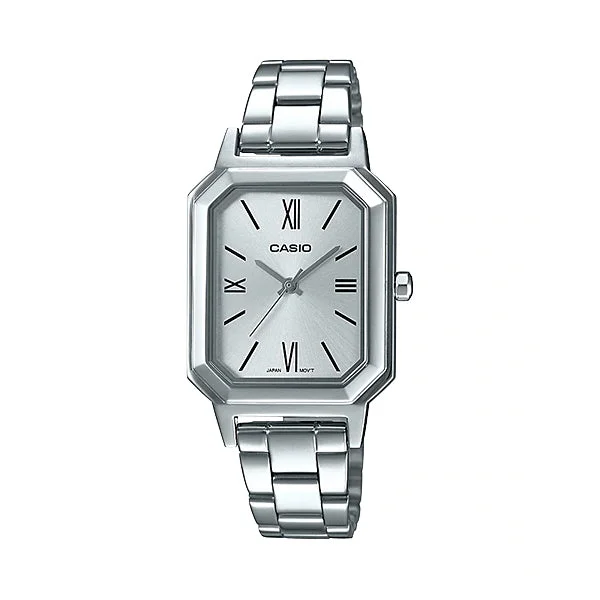 Casio Ladies' Analog Stainless Steel Band Watch LTPE168D-7B LTP-E168D-7B