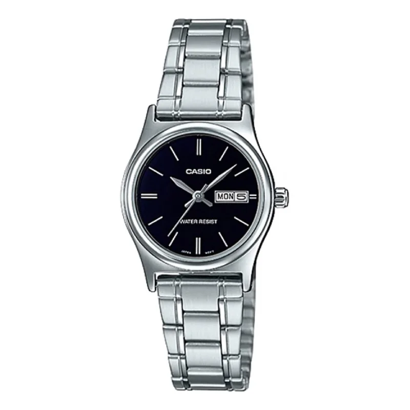 Casio Ladies' Standard Analog Silver Stainless Steel Band Watch LTPV006D-1B2 LTP-V006D-1B2