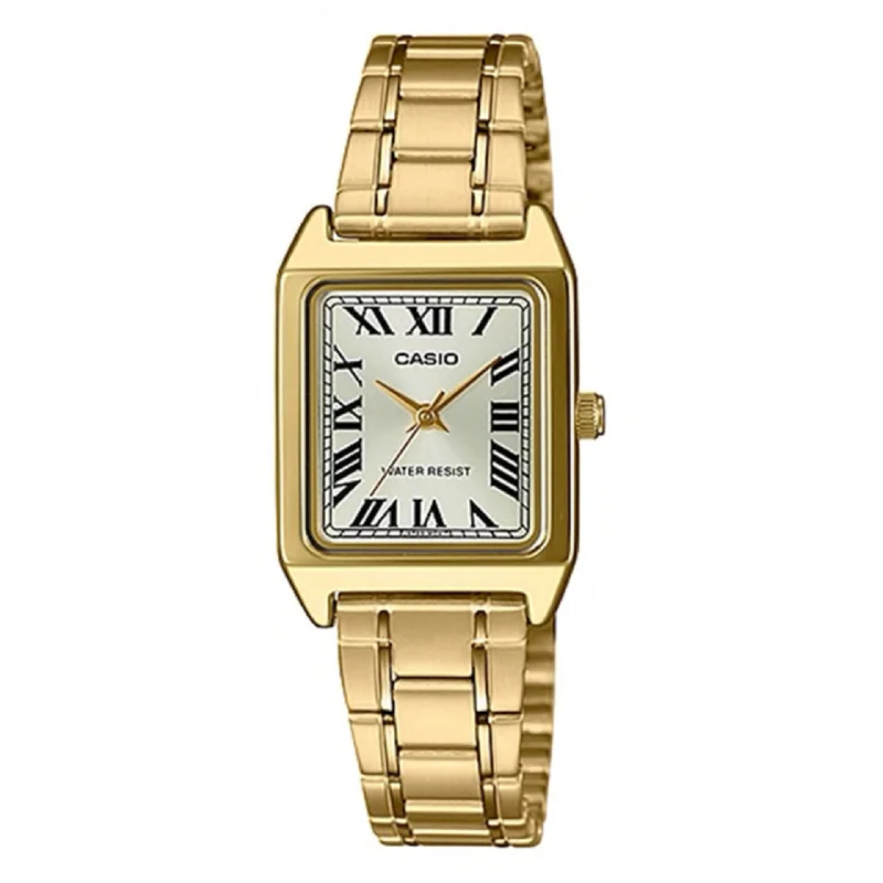 Casio Ladies' Standard Analog Gold Stainless Steel Band Watch LTPV007G-9B LTP-V007G-9B