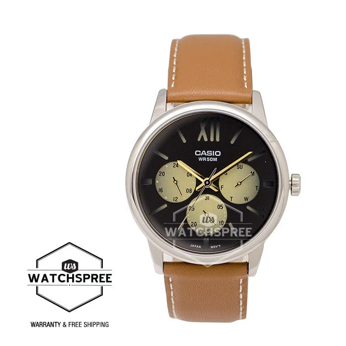 Casio Standard Analog Men's Brown Leather Strap Watch MTPE312L-5B