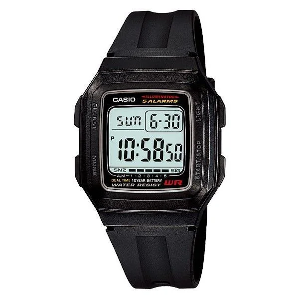 CASIO STANDARD COLLECTION MENS WR - F201WA-1AUDF