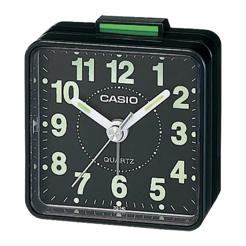 Casio Standard Traveller's Black Resin Table Clock TQ140-1D TQ-140-1D TQ-140-1