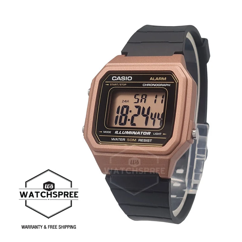 Casio Standard Digital Black Resin Band Watch W217HM-5A W-217HM-5A