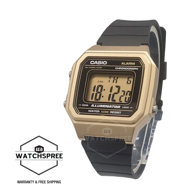 Casio Standard Digital Black Resin Band Watch W217HM-9A W-217HM-9A