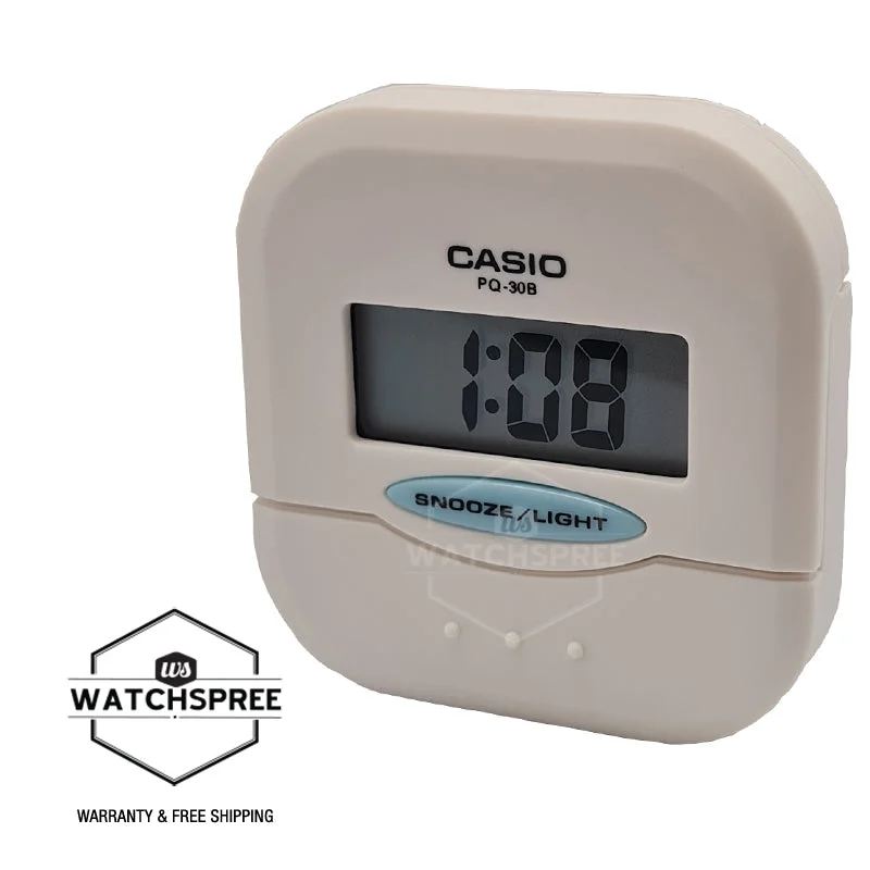 Casio White Resin Table Clock PQ30B-7D PQ-30B-7D PQ-30B-7