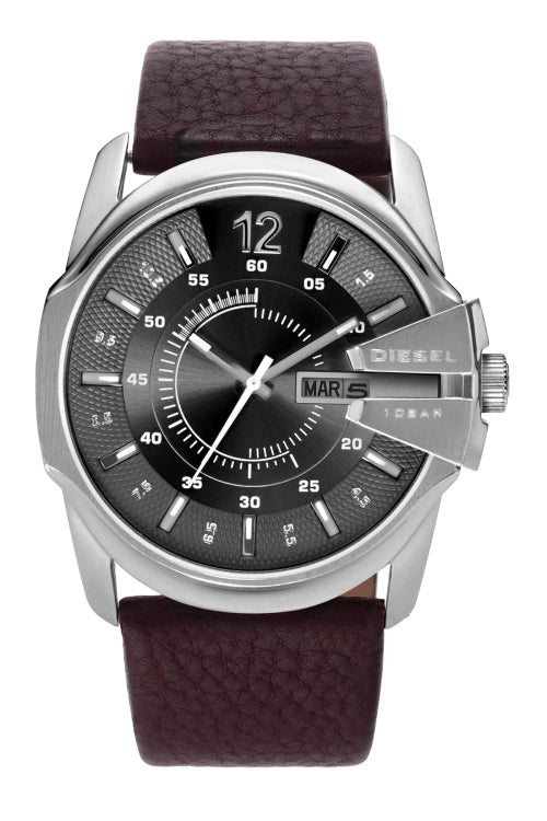 Diesel Leather Analog Black Dial Men Watch-Dz1206