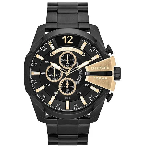 Diesel Stainless Steel Chronograph Black Dial Men Watch-Dz4338