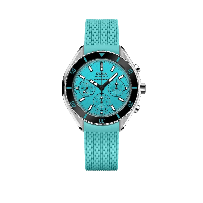 DOXA SUB 200 C-GRAPH Aquamarine, rubber strap