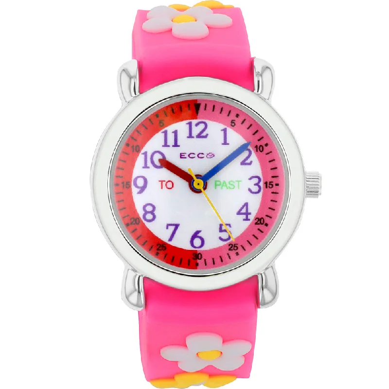 ECC Kids Flowers Pink Strap Watch