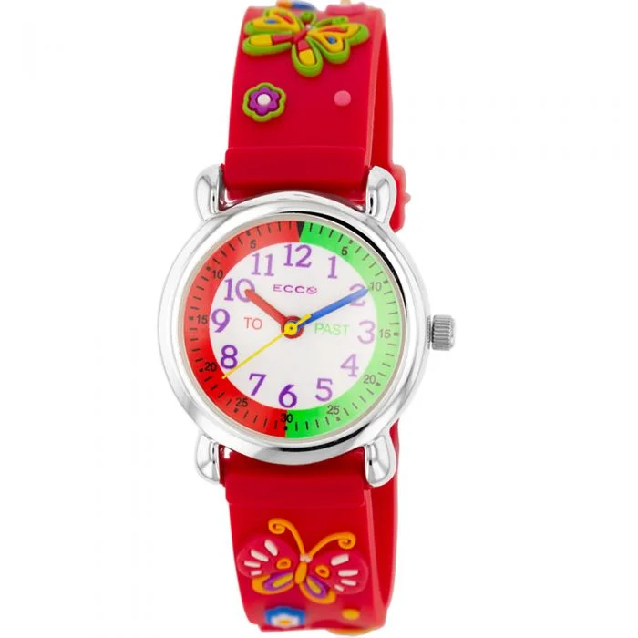 ECC  Kids Red Butterfly Watch