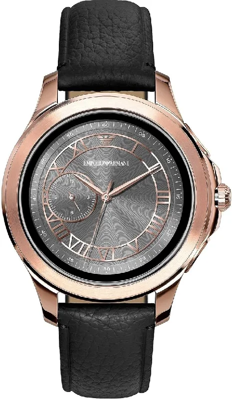 Emporio Armani Mens Smartwatch with Leather Strap ART5012