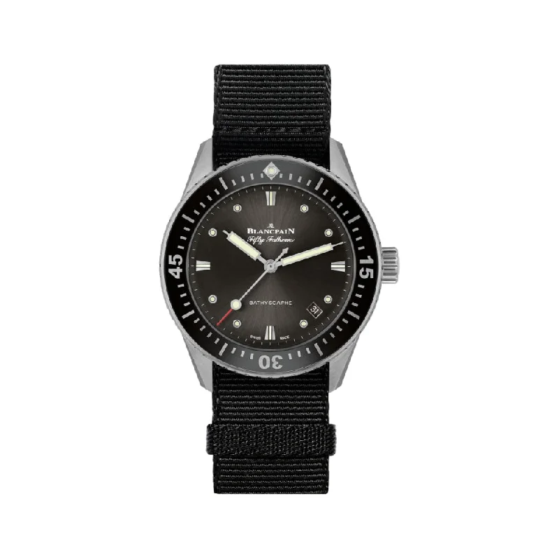 Fifty Fathoms Bathyscaphe 38mm - Black on One Piece Nylon Strap