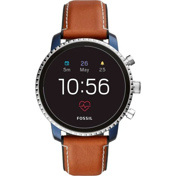 Fossil Gen 4(45mm, brown) Explorist Leather Touchscreen Men's Smartwatch with Heart Rate, GPS, Music storage and Smartphone Notifications - FTW4016