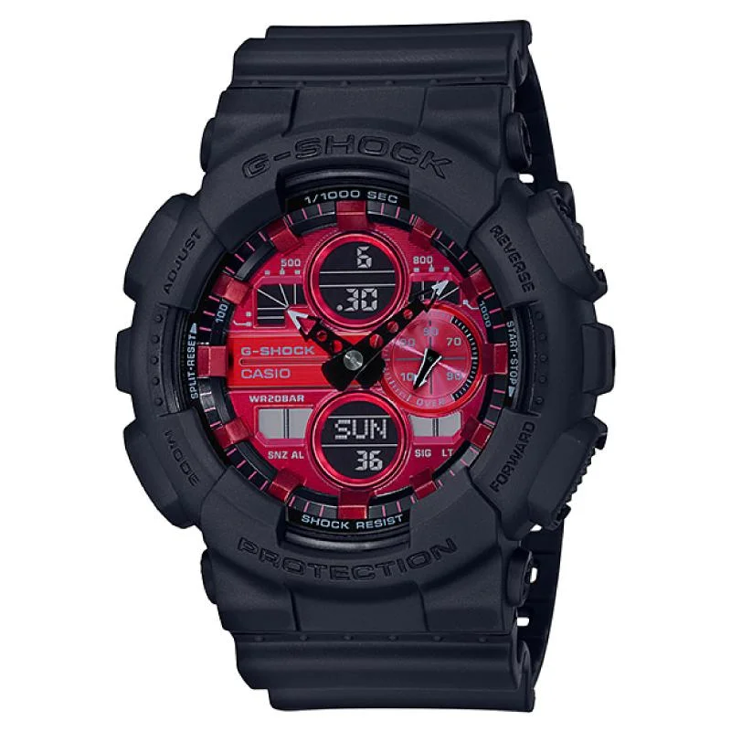 Casio G-Shock GA-140 Lineup Special Color Models Black Resin Band Watch GA140AR-1A GA-140AR-1A