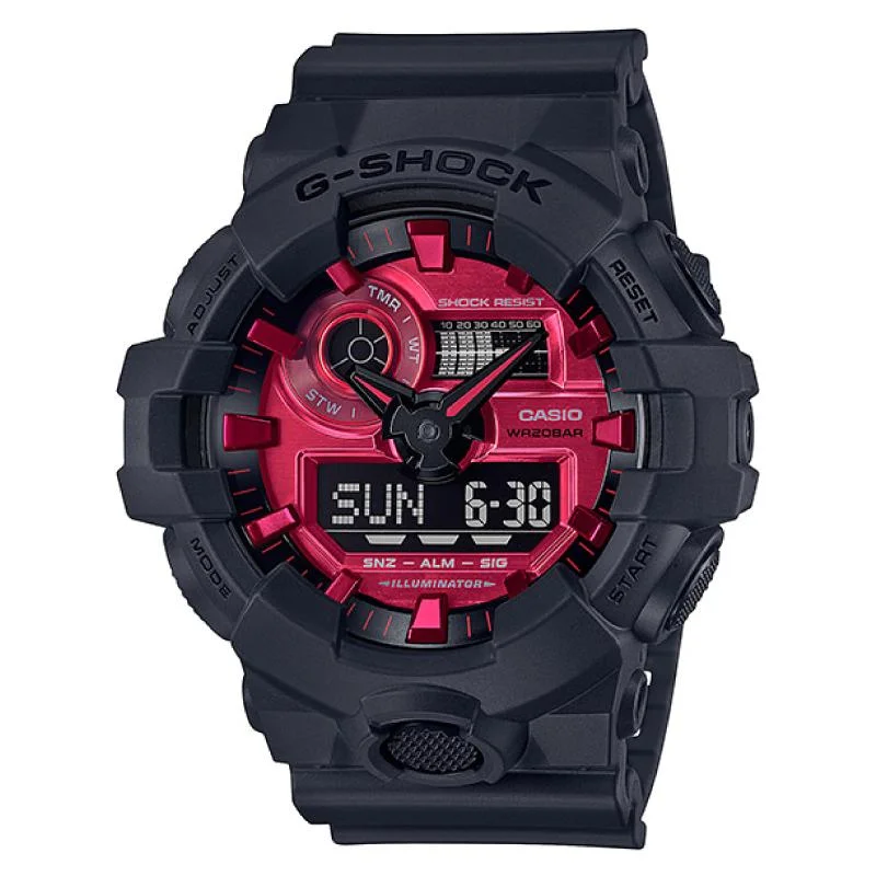 Casio G-Shock GA-700 Lineup Special Color Models Black Resin Band Watch GA700AR-1A GA-700AR-1A