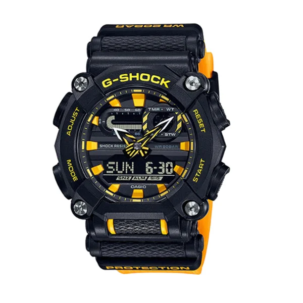 Casio G-Shock GA-900 Lineup Yellow Resin Band Watch GA900A-1A9 GA-900A-1A9