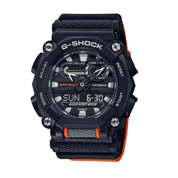 Casio G-Shock GA-900 Lineup Orange Cloth Band Watch GA900C-1A4 GA-900C-1A4