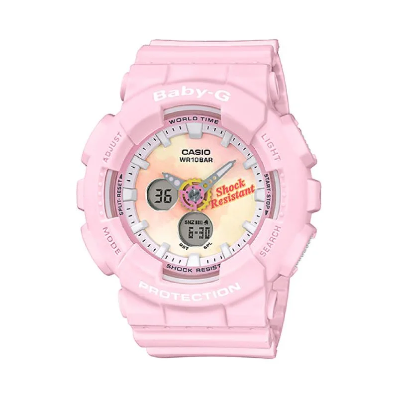 Casio Baby-G Standard Analog-Digital Beach Fashions Pink Resin Band Watch BA120TG-4A BA-120TG-4A