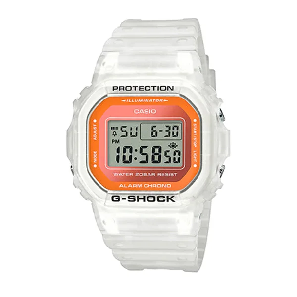 Casio G-Shock DW-5600 Lineup Special Colour Model White Semi-Transparent Resin Band Watch DW5600LS-7D DW-5600LS-7