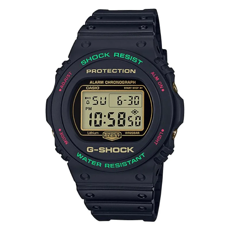 Casio G-Shock DW-5700 Lineup Special Color Models Black Resin Band Watch DW5700TH-1D DW-5700TH-1D DW-5700TH-1