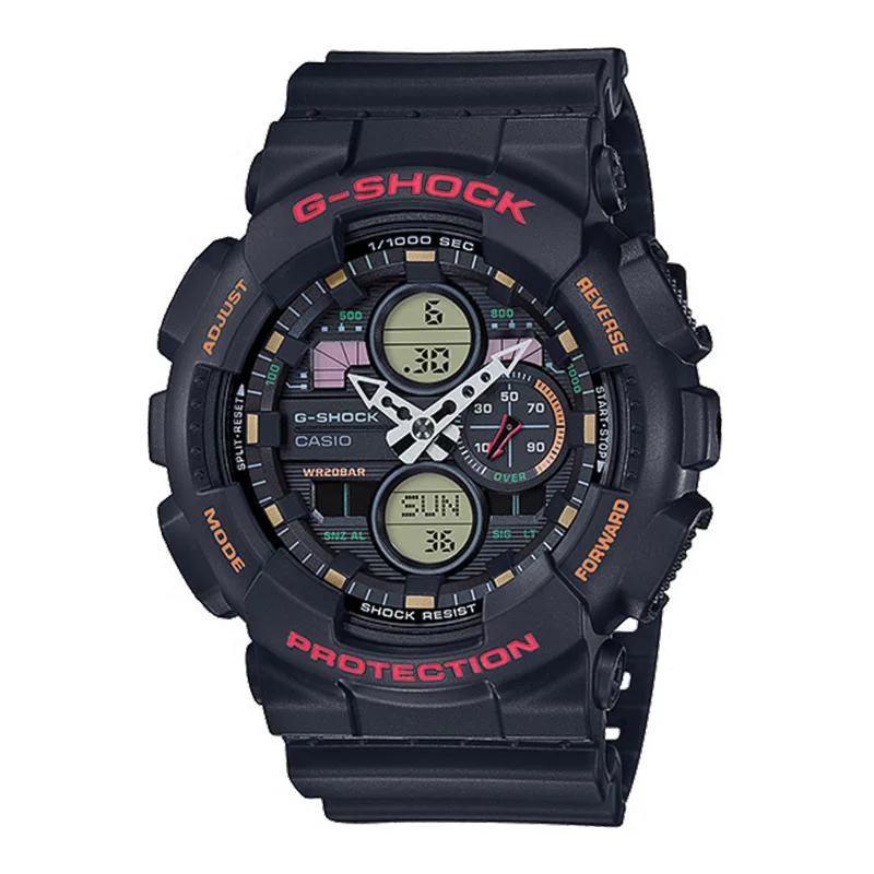 Casio G-Shock Standard Analog-Digital GA series Black Resin Band Watch GA140-1A4 GA-140-1A4