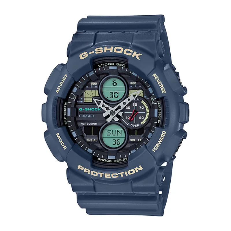 Casio G-Shock Standard Analog-Digital GA series Blue Resin Band Watch GA140-2A GA-140-2A