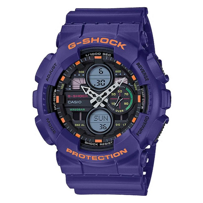 Casio G-Shock Standard Analog-Digital GA series Purple Resin Band Watch GA140-6A GA-140-6A