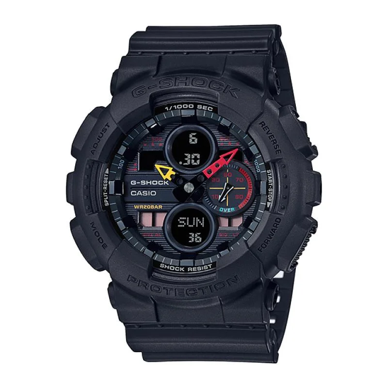 Casio G-Shock GA-140 Lineup Special Color Model Jet Black Resin Band Watch GA140BMC-1A GA-140BMC-1A