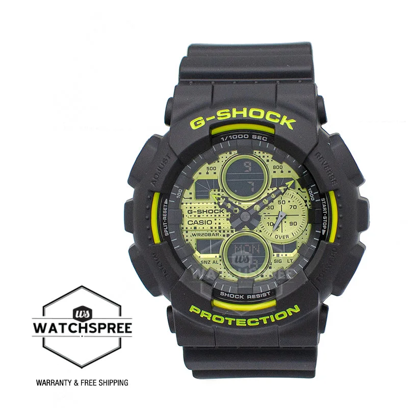 Casio G-Shock Special Color GA-140 Series Matte Black Resin Band Watch GA140DC-1A GA-140DC-1A