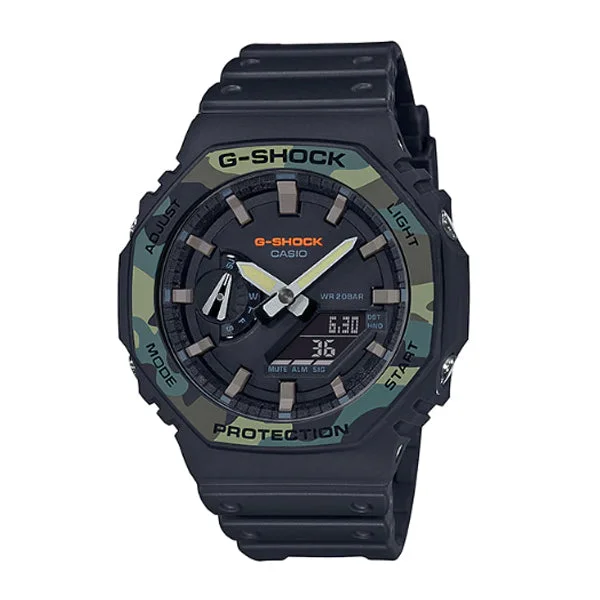 Casio G-Shock Carbon Core Guard Structure Special Colour Black Resin Band Watch GA2100SU-1A GA-2100SU-1A