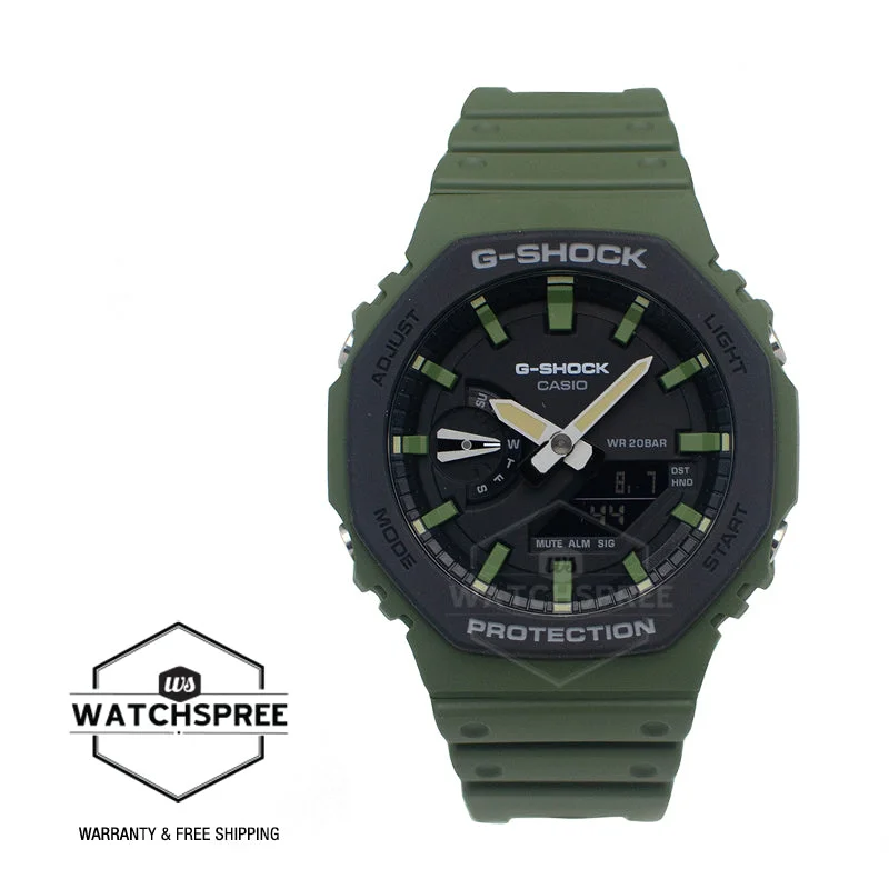 Casio G-Shock Carbon Core Guard Structure Special Color Series Green Resin Band Watch GA2110SU-3A GA2-110SU-3A