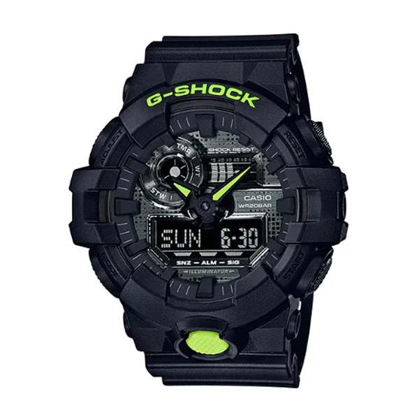 Casio G-Shock GA-700 Lineup Special Color Models Black Resin Band Watch GA700DC-1A GA-700DC-1A