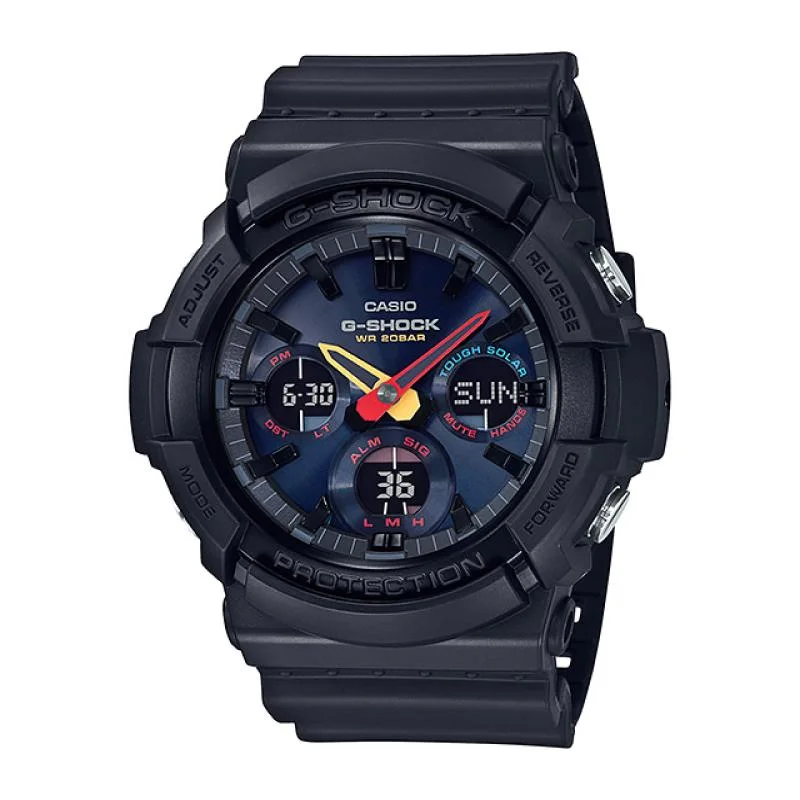 Casio G-Shock GAS-100 Lineup Special Color Model Jet Black Resin Band Watch GAS100BMC-1A GAS-100BMC-1A