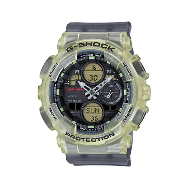 Casio G-Shock for Ladies' GMA-S140 Lineup MISCHIEF Collaboration Model Semi-Transparent Black Resin Band Watch GMAS140MC-1A GMA-S140MC-1A