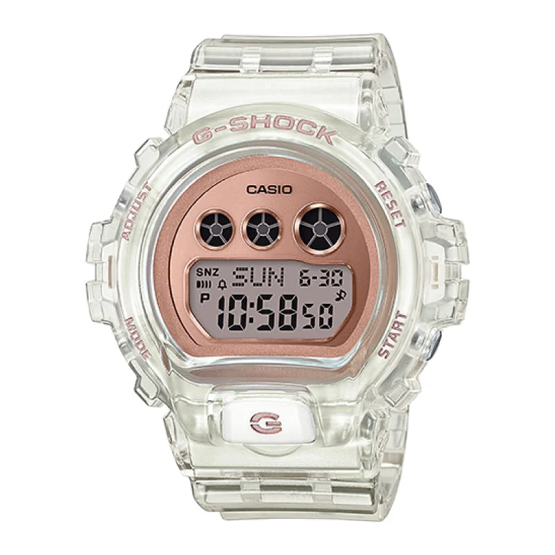 Casio G-Shock S Series DW-6900 Lineup Transparent x Rose Gold Resin Band Watch GMDS6900SR-7D GMD-S6900SR-7D GMD-S6900SR-7