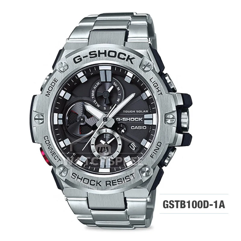 Casio G-Shock G-Steel Silver Stainless Steel Band Watch GSTB100D-1A