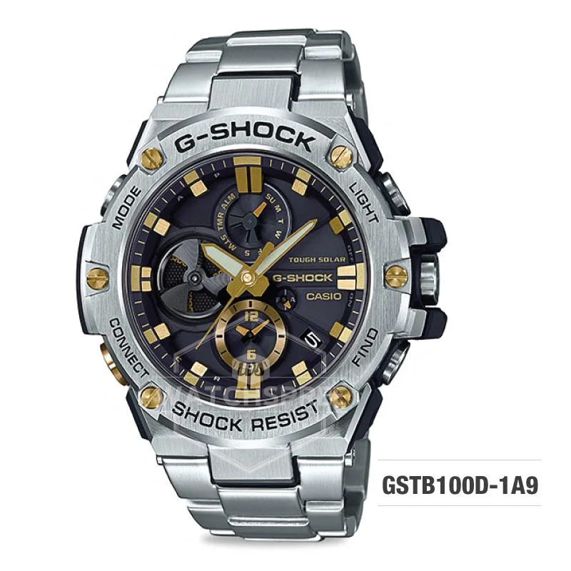 Casio G-Shock G-Steel GST-B100D Silver Stainless Steel Band Watch GSTB100D-1A9 GST-B100D-1A9