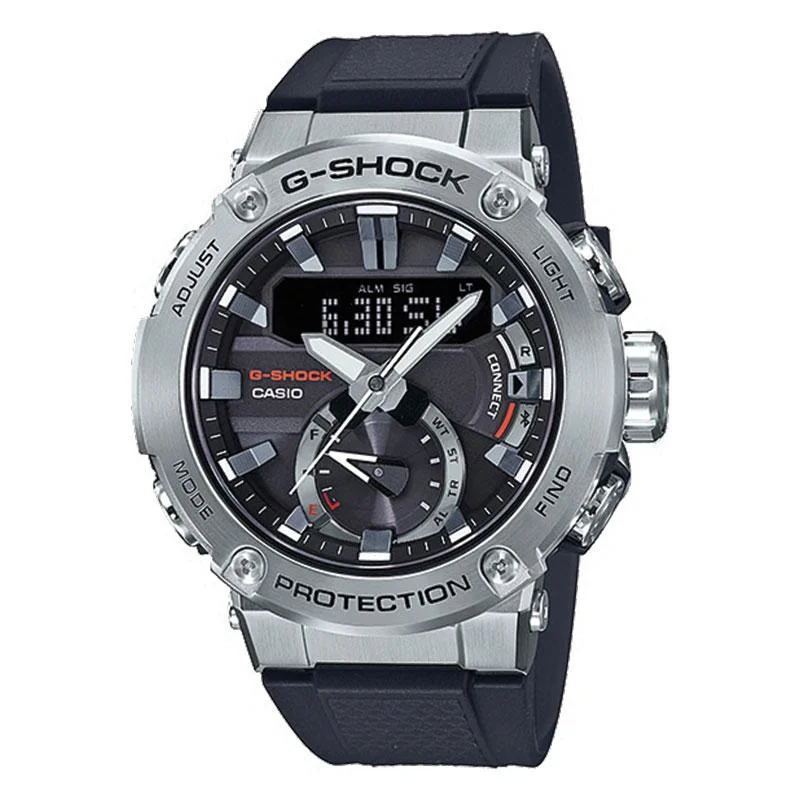 Casio G-Shock G-Steel Carbon Core Guard Structure Black Resin Band Watch GSTB200-1A GST-B200-1A