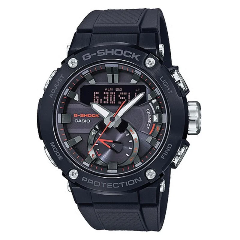 Casio G-Shock G-Steel Carbon Core Guard Structure Black Resin Band Watch GSTB200B-1A GST-B200B-1A