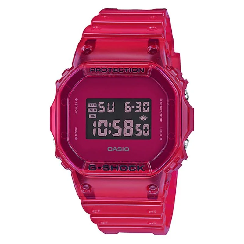 Casio G-Shock DW-5600 Lineup Special Color Models Red Semi-Transparent Resin Band Watch DW5600SB-4D DW-5600SB-4D DW-5600SB-4