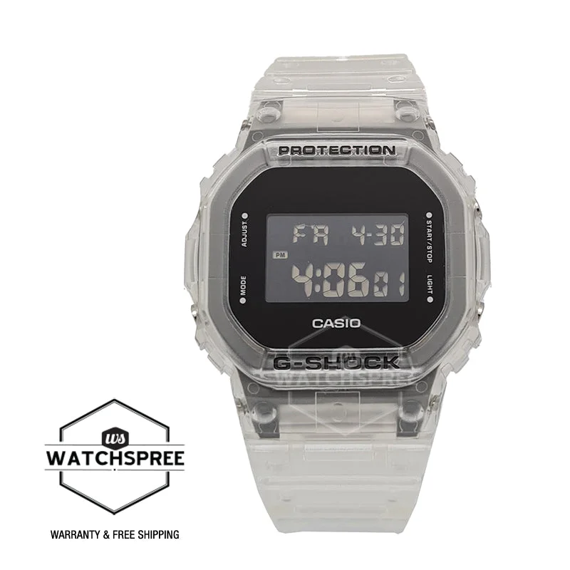 Casio G-Shock Transparent Pack Series DW-5600 Lineup White Semi-Transparent Resin Band Watch DW5600SKE-7D DW-5600SKE-7D DW-5600SKE-7