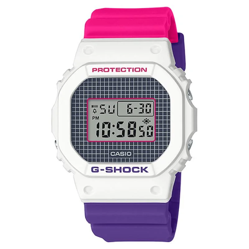 Casio G-Shock DW-5600 Lineup Special Color Models Purple and Pink Resin Band Watch DW5600THB-7D DW-5600THB-7D DW-5600THB-7