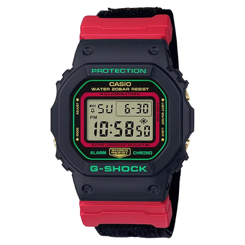 Casio G-Shock DW-5600 Lineup Special Color Models Black Cloth Band Watch DW5600THC-1D DW-5600THC-1D DW-5600THC-1