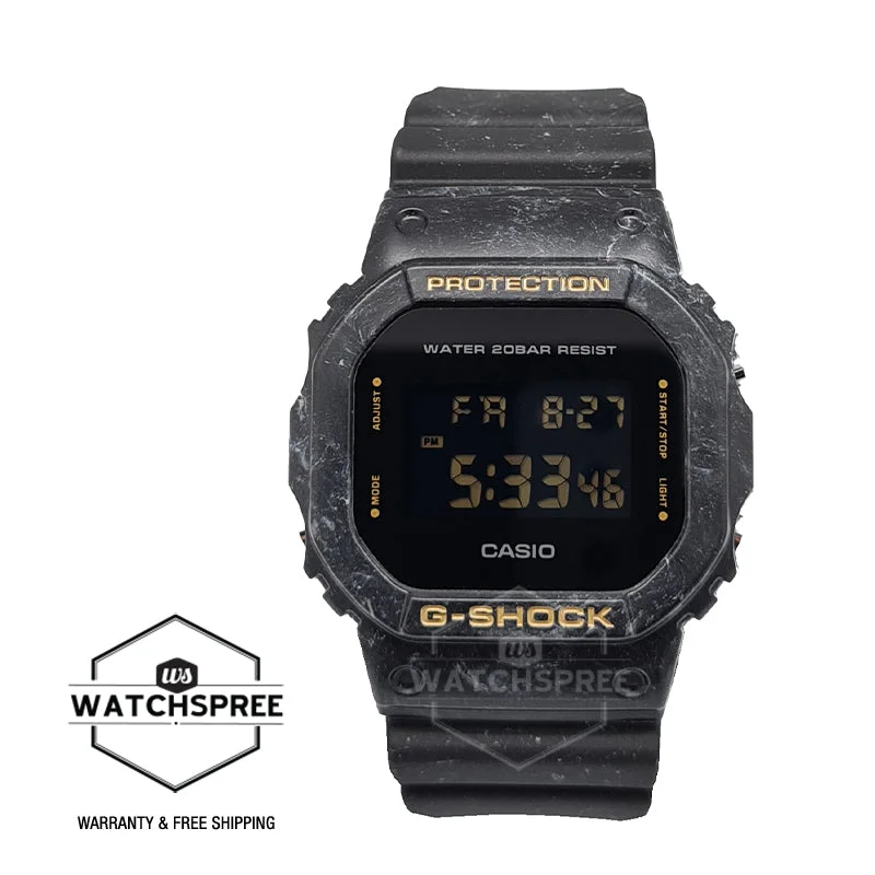 Casio G-Shock DW-5600 Lineup Summer Sea Motif Black Resin Band With Ocean Wave Pattern Watch DW5600WS-1D DW-5600WS-1D DW-5600WS-1