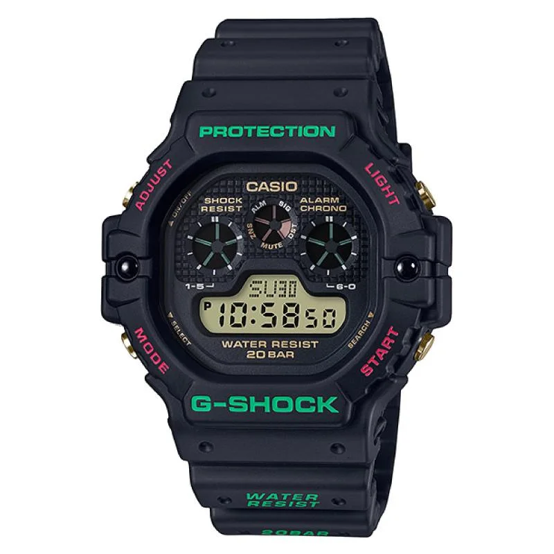 Casio G-Shock DW-5900 Lineup Special Color Models Black Resin Band Watch DW5900TH-1D DW-5900TH-1D DW-5900TH-1