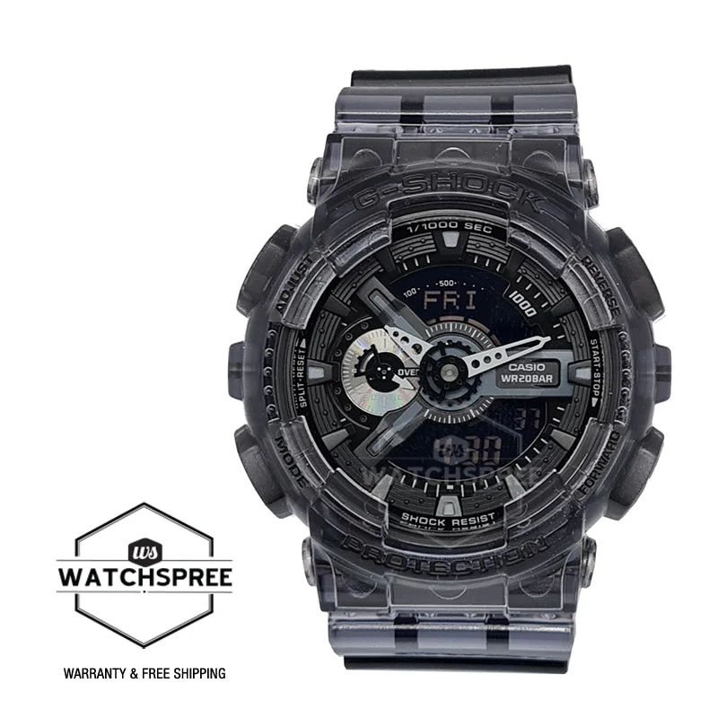 Casio G-Shock Transparent Pack Series GA-110 Lineup Grey Semi-Transparent Resin Band Watch GA110SKE-8A GA-110SKE-8A