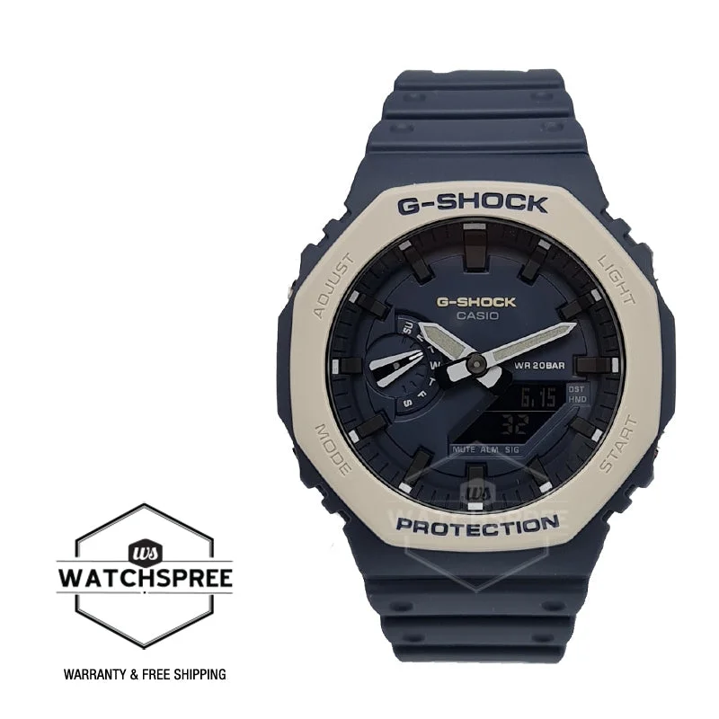 Casio G-Shock Carbon Core Guard Structure Earth Tone Color Series Blue Resin Band Watch GA2110ET-2A GA-2110ET-2A